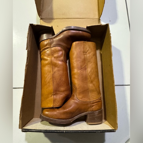 Frye Vintage Campus Leather Boots Women’s 1970 Black Label Handmade Made in USA - Picture 3 of 14